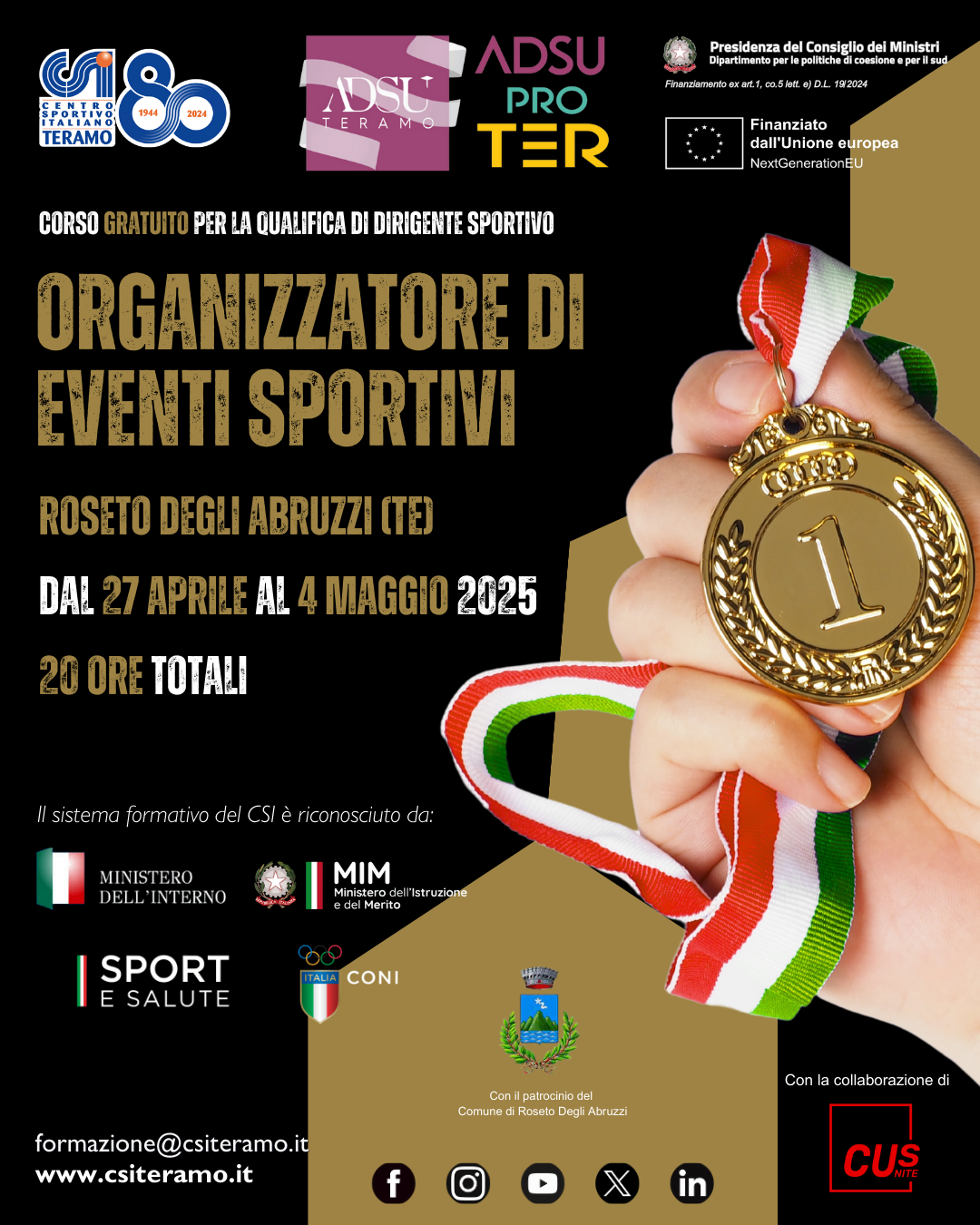 Corso GRATUITO ADSU PRO TER: Organizzazione Eventi