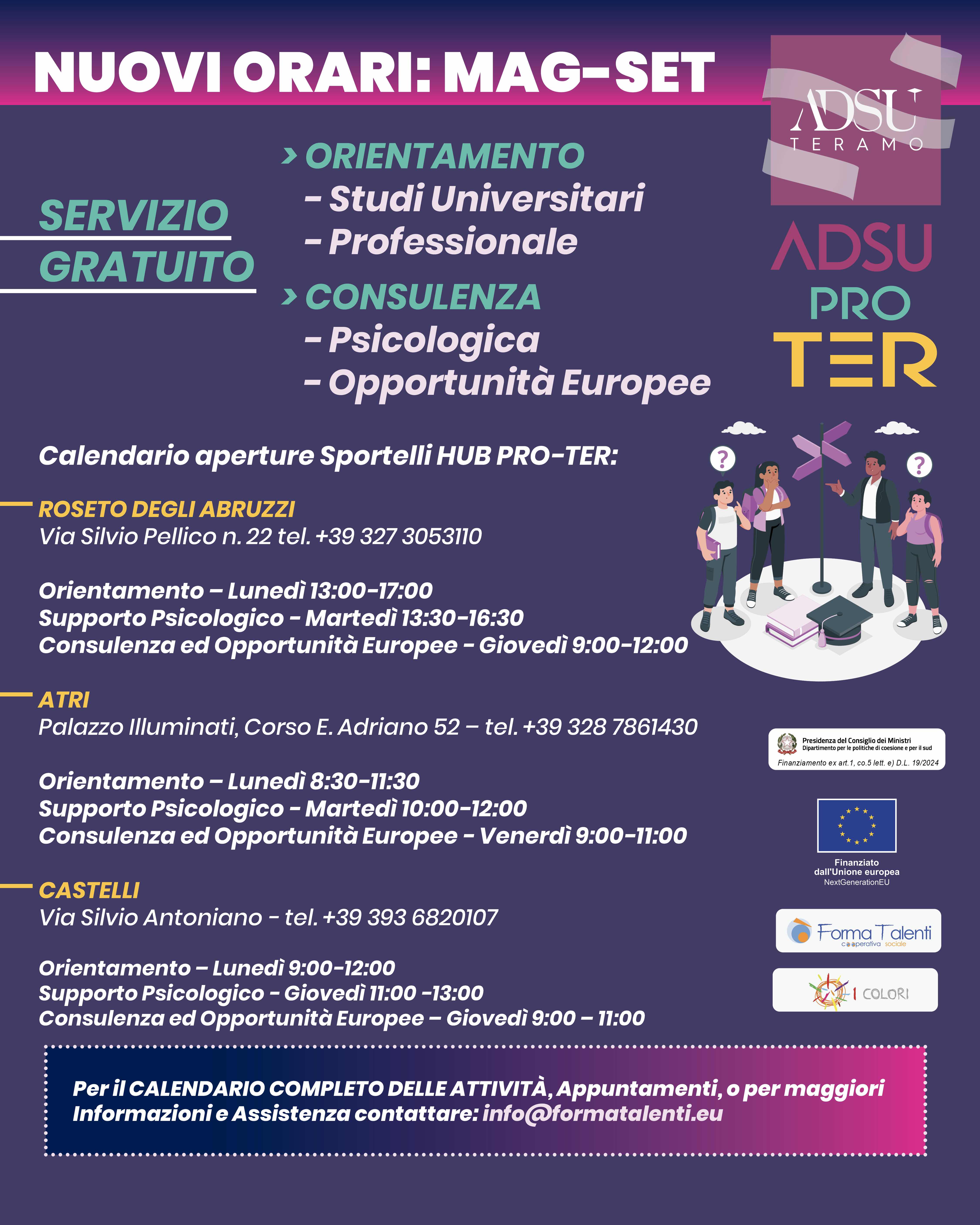 SPORTELLI DI ORIENTAMENTO E CONSULENZA PSICOLOGICA
